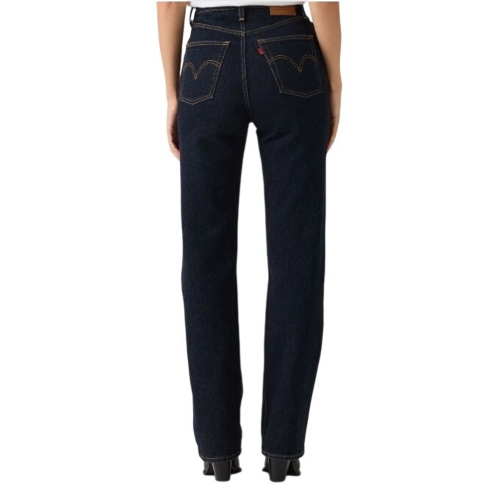 Levis Ribcage Straight Jeans Womens 24 Dark Indigo NWT Super High Rise IRREGULAR